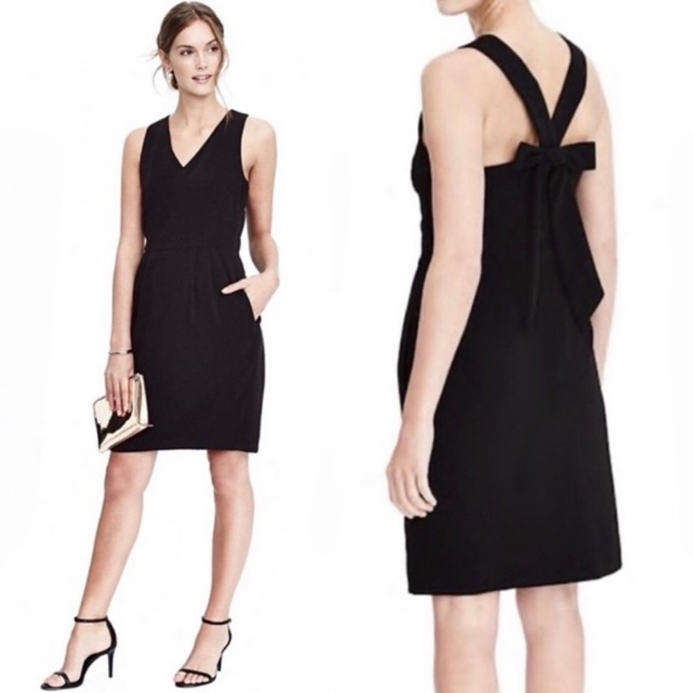 NEW Banana Republic Bow Back A-Line V-Neck Dress